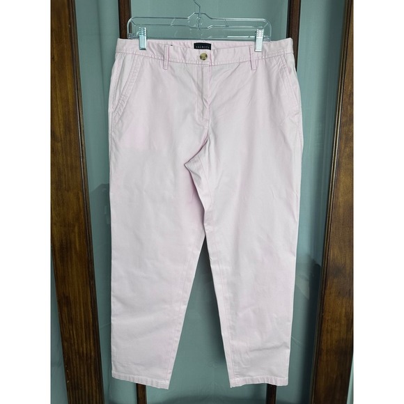 Talbots Pants - Talbots Relaxed Chino Pants Women's 10 Pink Button Front Pockets Solid Preppy